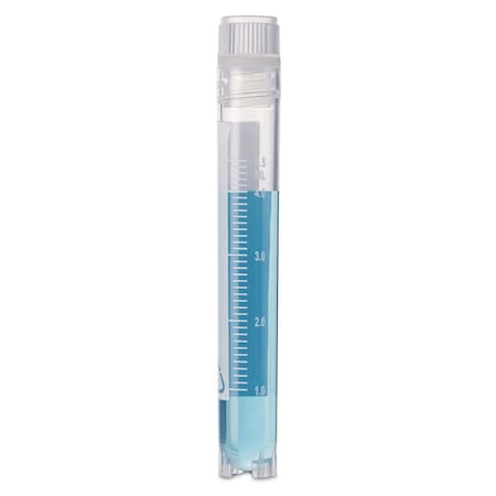 Globe Scientific Cryogenic Vials, 5.0ml, Sterile, Internal Threads, Attached Screwcap with O-ring seal, RB, SS, PG, WS, 500PK 3034-5